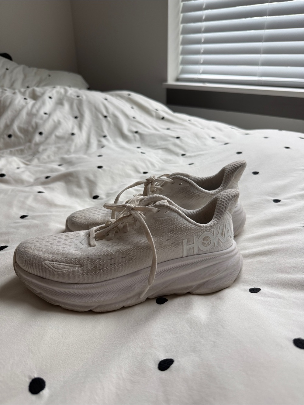 Hoka White Performance Running Sneakers
